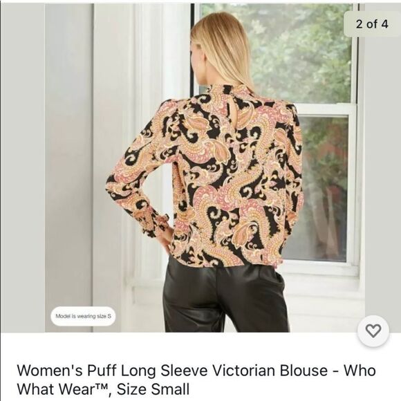 Women’s Puff Long Sleeve Victorian Blouse - Picture 4 of 4